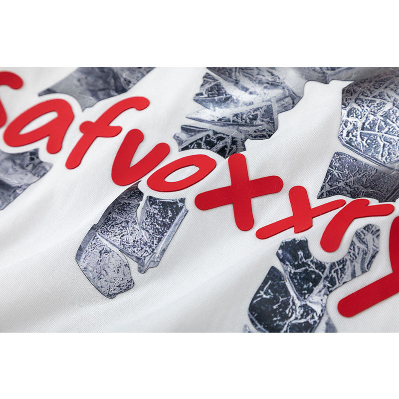 US drip outfits Summer Vintage Alphabet Print Casual Loose Short Sleeve T-Shirts