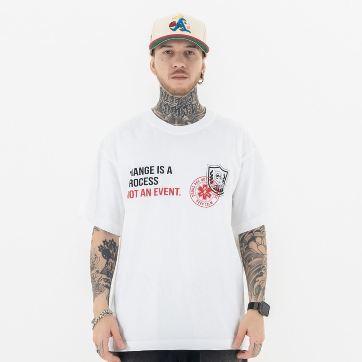 Vic Streetwear Summer Letter Print Loose Casual Short Sleeve T-Shirt