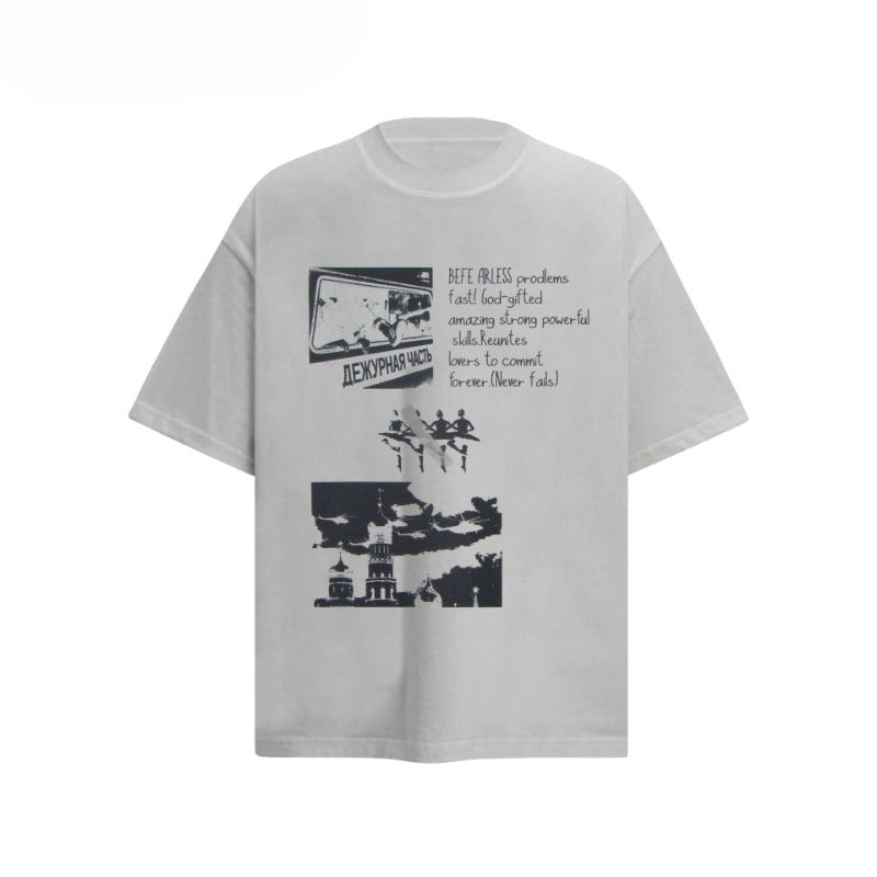 80s And 90s Vintage T Shirts Vintage Washing Water Old Short Sleeve T-Shirts