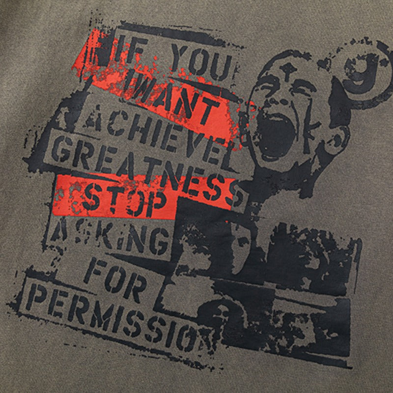 Hip Hop Clothing Summer Vintage Graffiti Short Sleeve T-Shirt