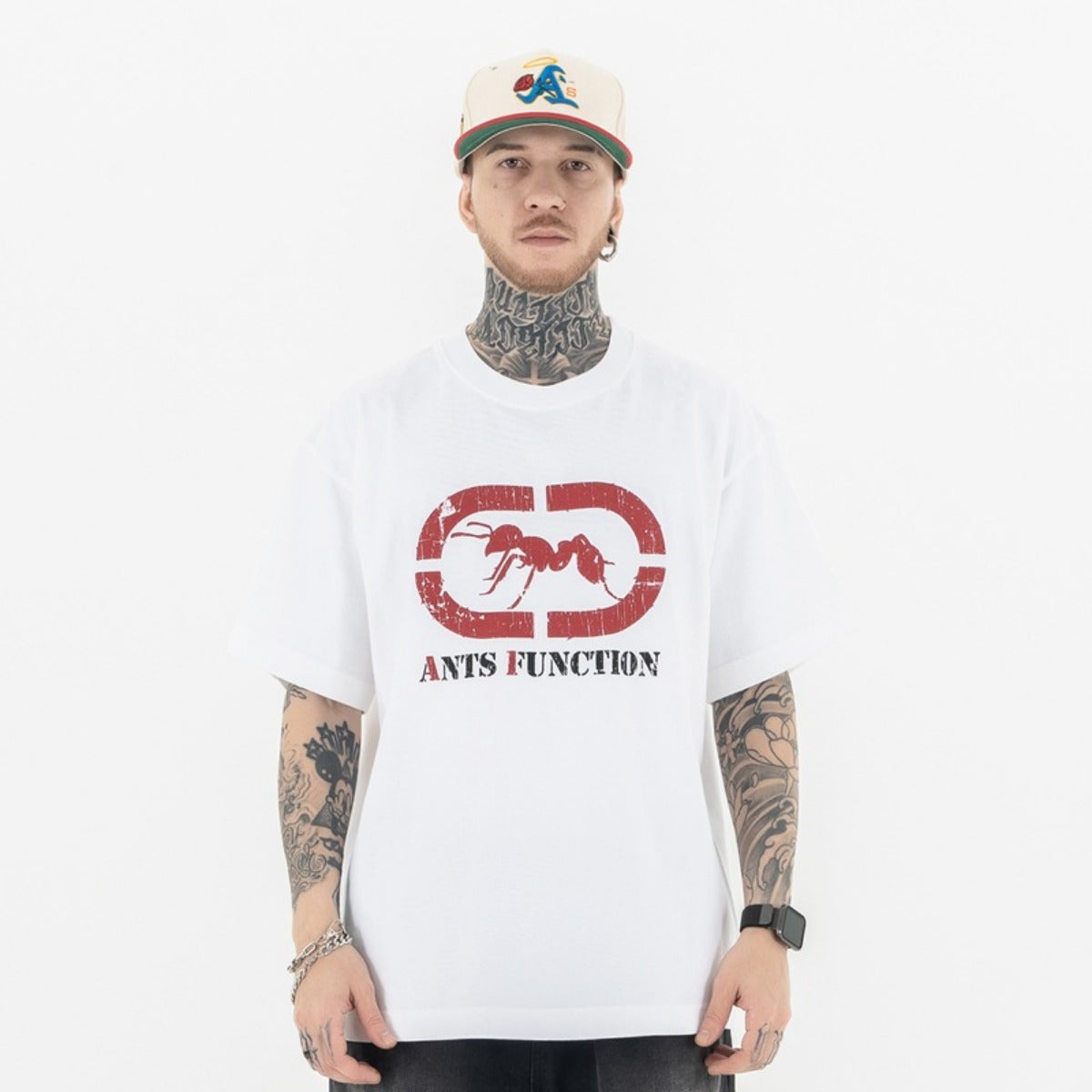 Vic Streetwear Summer Ant Printed Loose Casual Short Sleeve T-Shirt