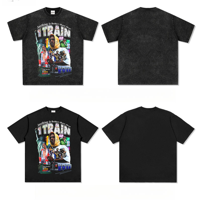 Cool t rapper ASAP ROCKY hip hop rap print short sleeve t-shirt