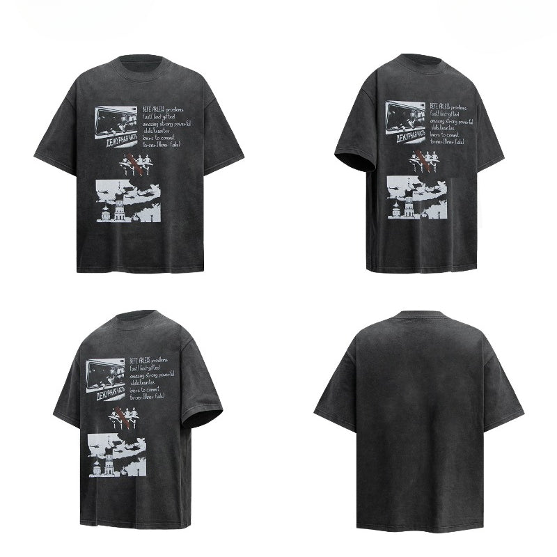 80s And 90s Vintage T Shirts Vintage Washing Water Old Short Sleeve T-Shirts
