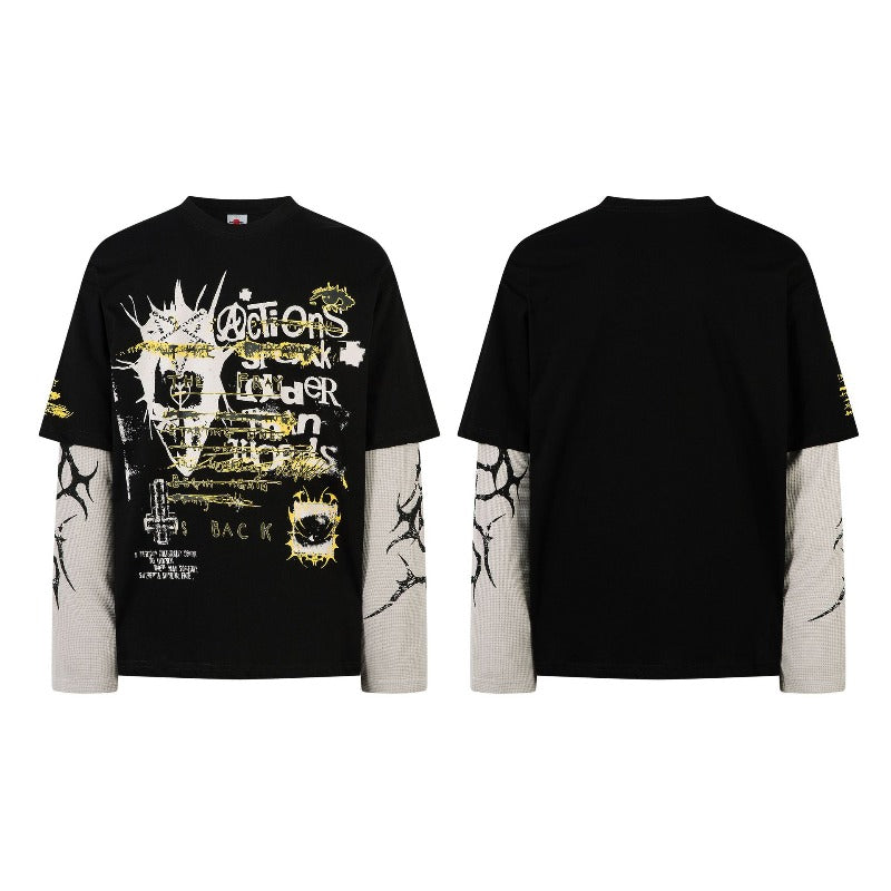 Unisex long-sleeved shirt autumretro punk