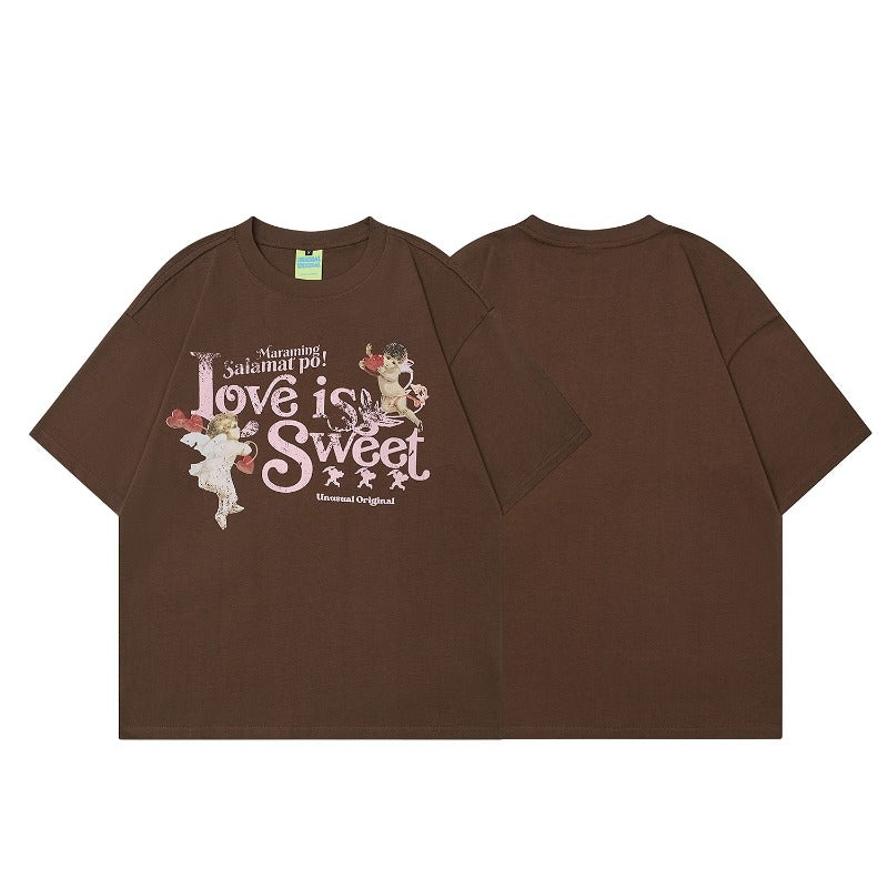 90s West Coast Hip Hop Fashion T Shirts Fun Cartoon Print Short Sleeve T-Shirt
