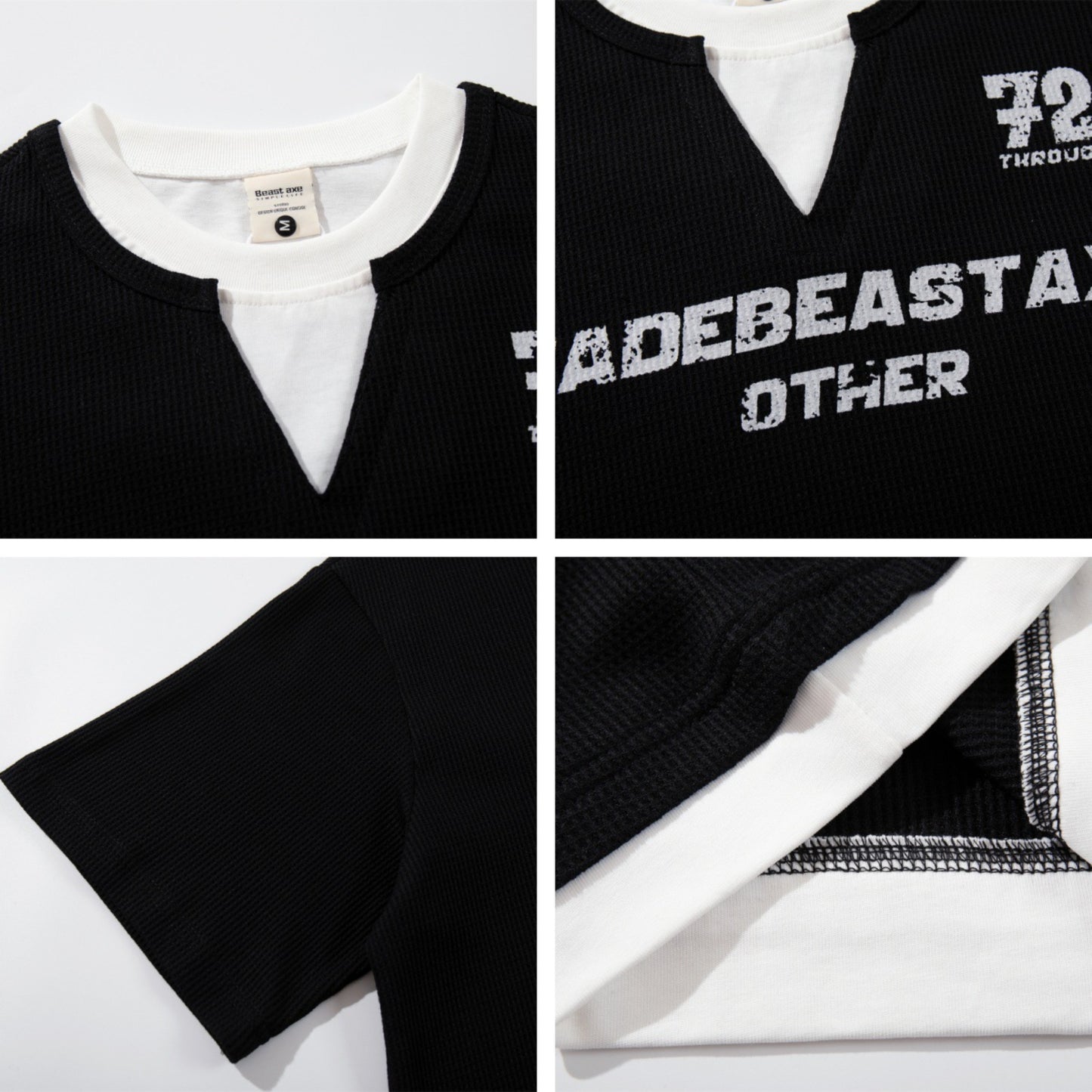 Distorted vintage alphabet print short-sleeved t-shirt summer loose casual top