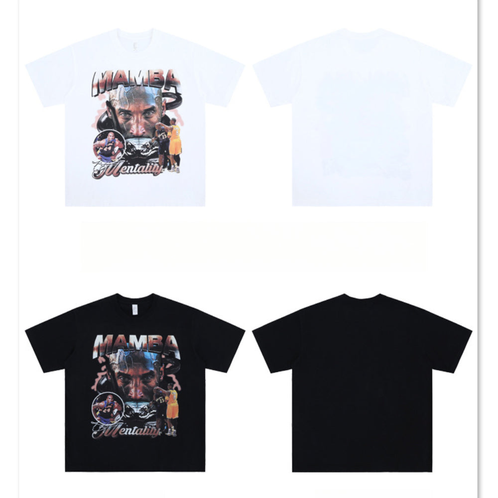 Vintage College Shirts Spring Basketball Legend Printed Casual Loose Short Sleeve T-Shirt