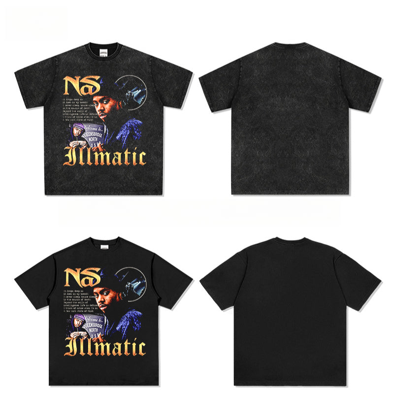 Cool t rapper hip hop rap, nasas print long sleeve short sleeve vintage