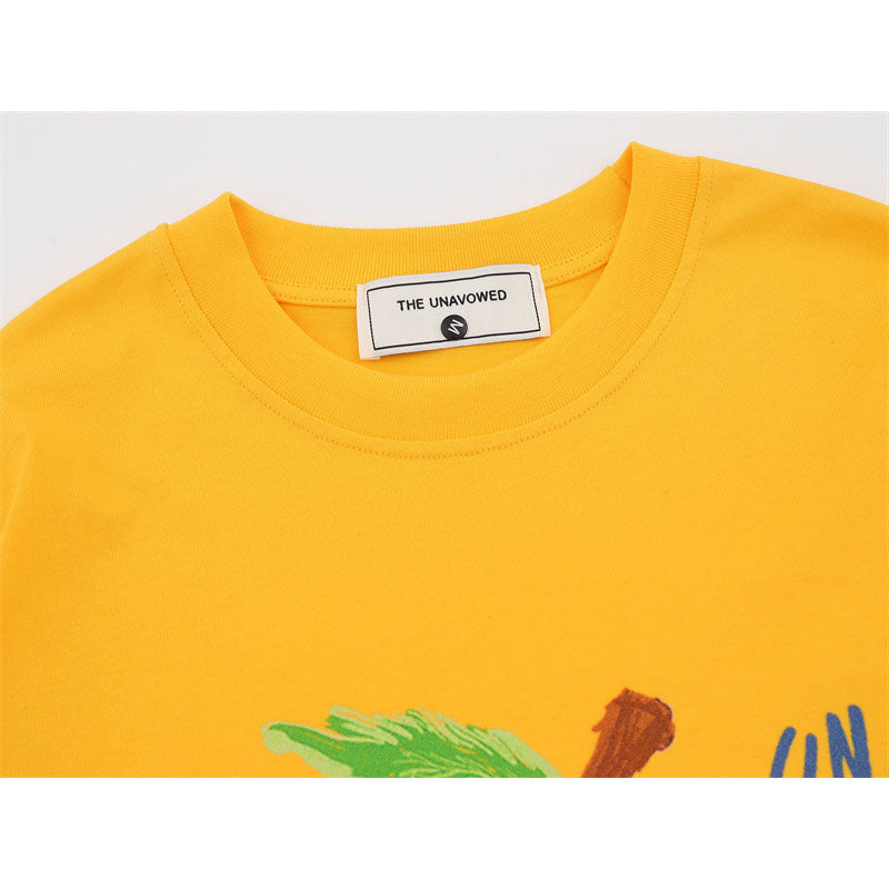 US drip outfits summer retro gradual change love apple casual loose short sleeve T-Shirts