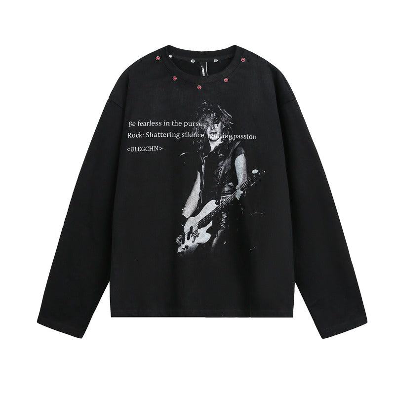 Unisex long-sleeved shirt autumretroloose