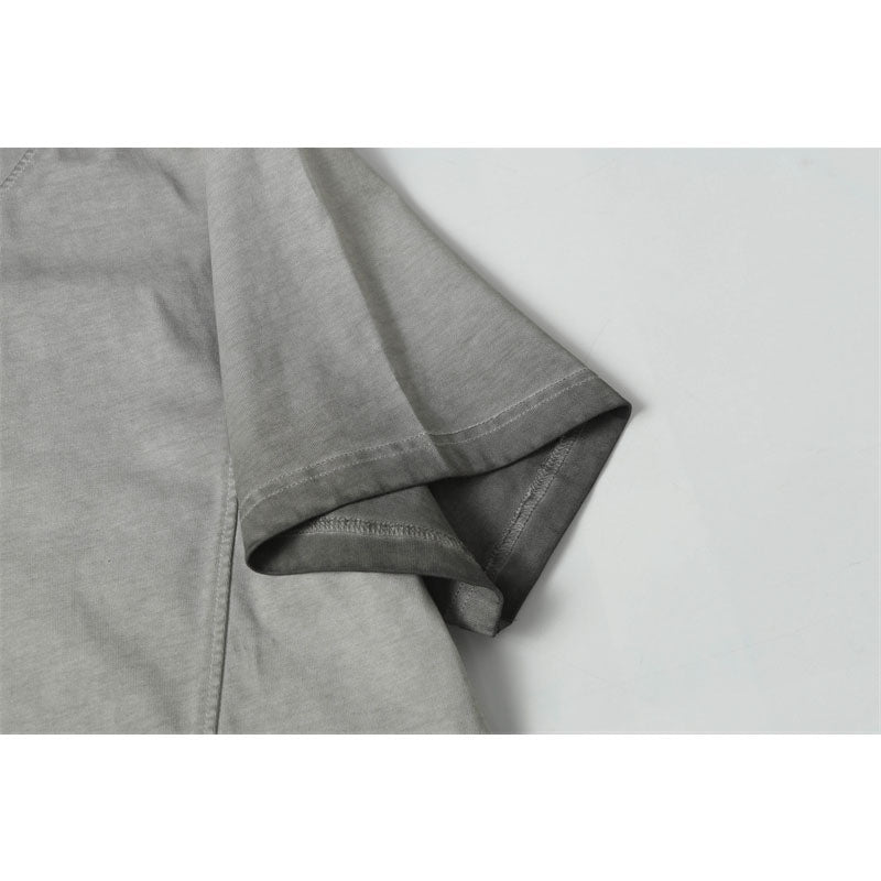 Stone Washed T shirt Vintage Washed Polo Shirt Lapel Short Sleeve Shirt