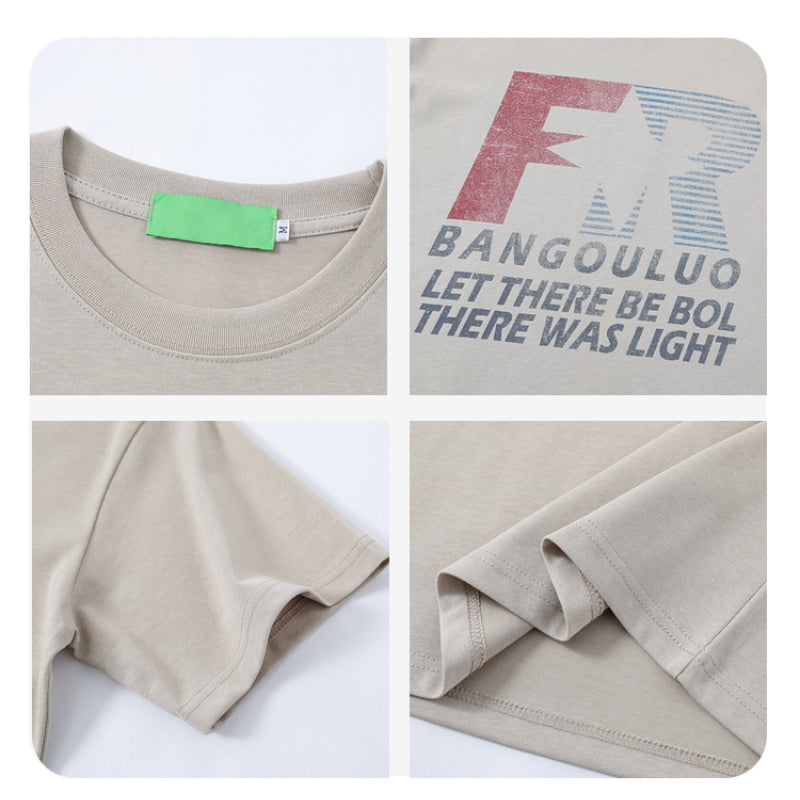 Racing oversized t shirt retro racing letter short sleeve t-shirt loose oversize top