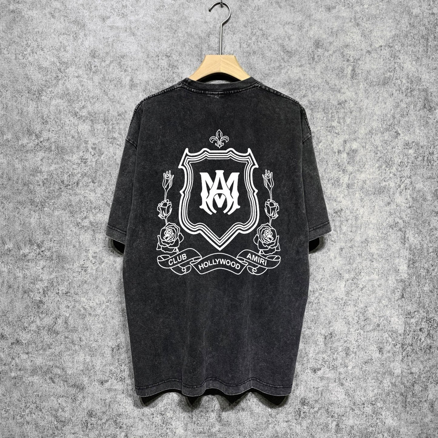 Amiri washed t-shirt flower shield short sleeve
