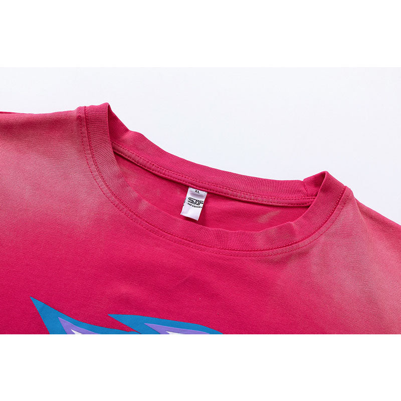 Vintage Tišö Rt Make Old Alphabet Short Sleeve T-Shirt Loose Casual Top