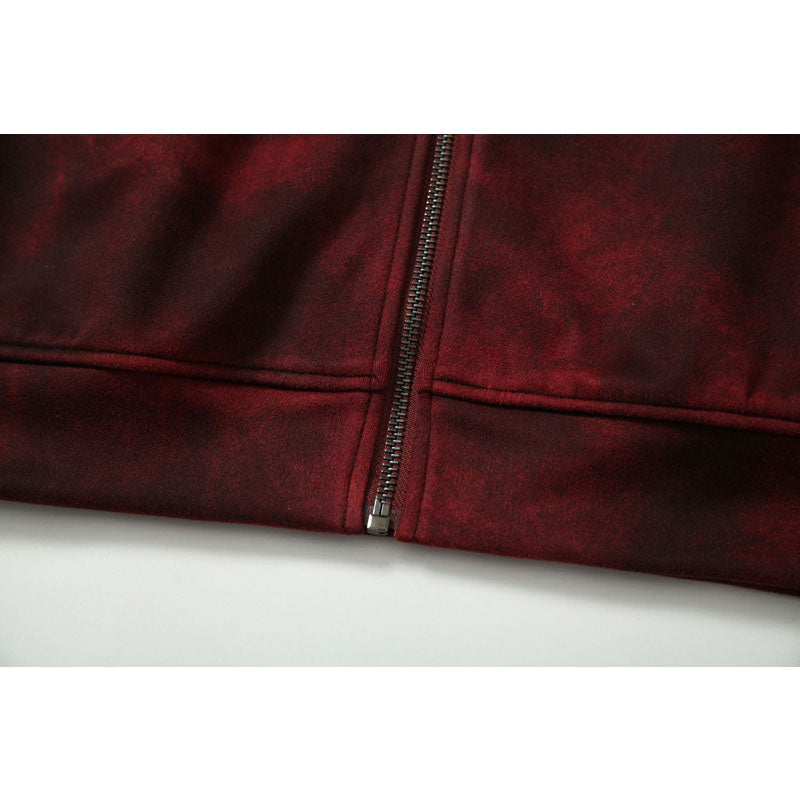 Streetwear Hoodie Tie-Dye Hooded Sweater Loose Hip Hop Cardigan Jacket
