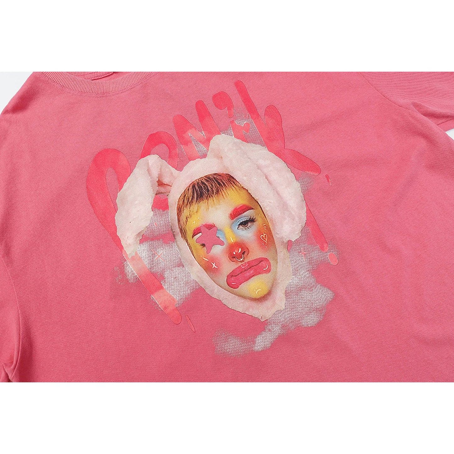 Hip hop clothing new york summer vintage clown print t-shirt short sleeve loose