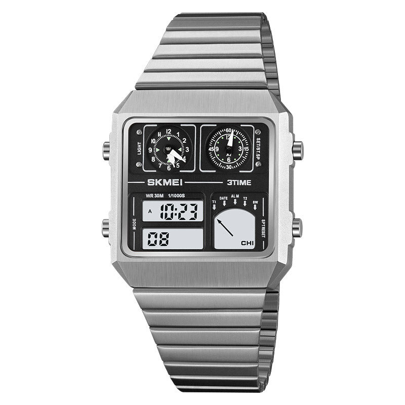 Analog-Digital Watch Simple Style Waterproof Student Watch