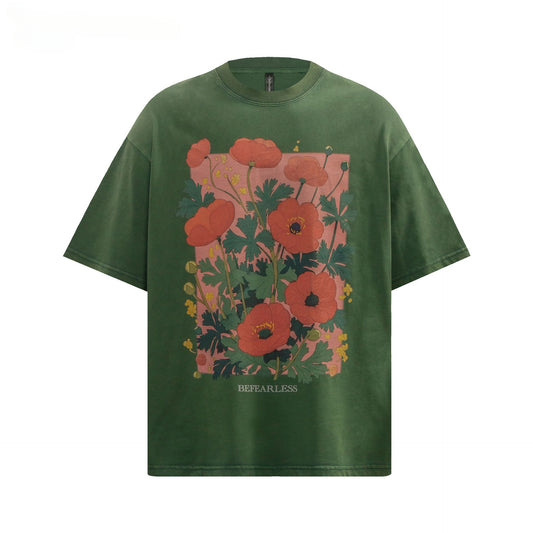 80s And 90s Vintage T Shirts Make Old Floral Short Sleeves Summer Loose For Men And Women