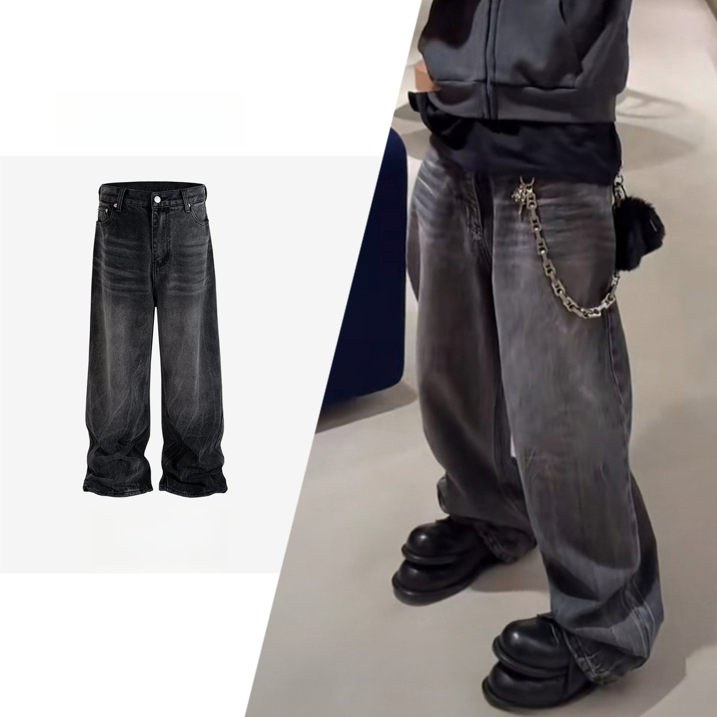 Rock Revival Jeans Washed Trousers Straight Jeans