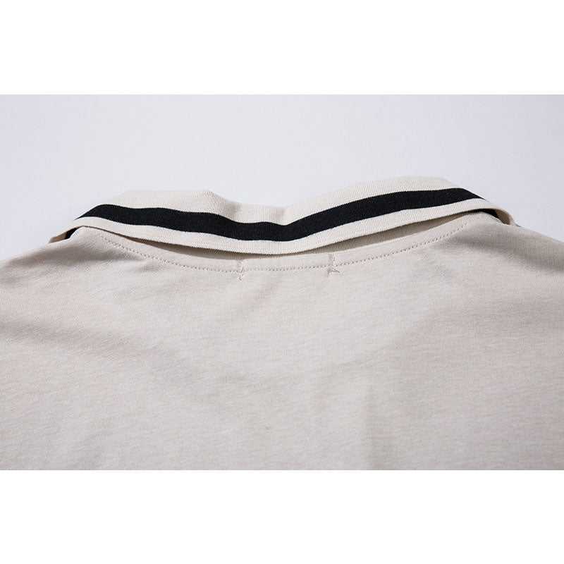Racing oversized t shirt retro lapel short sleeve t-shirt