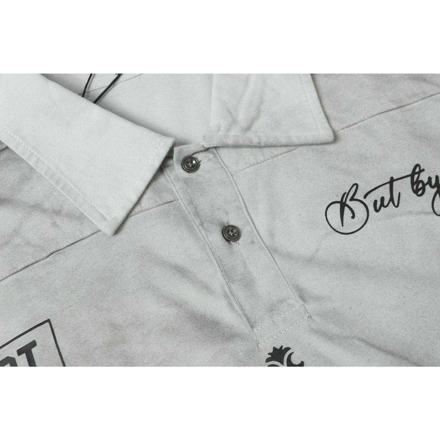 Hustle vintage summer short-sleeved washed lapel polo shirt