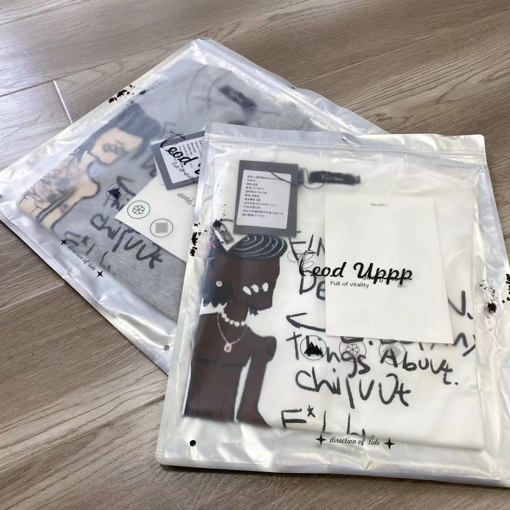 Streetwear Eua t shirt cotton cyberpunk print summer loose vintage couple top