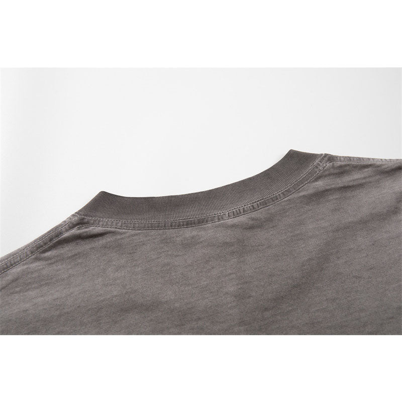US drip outfits summer retro gradual change wash casual loose short sleeve T-Shirts