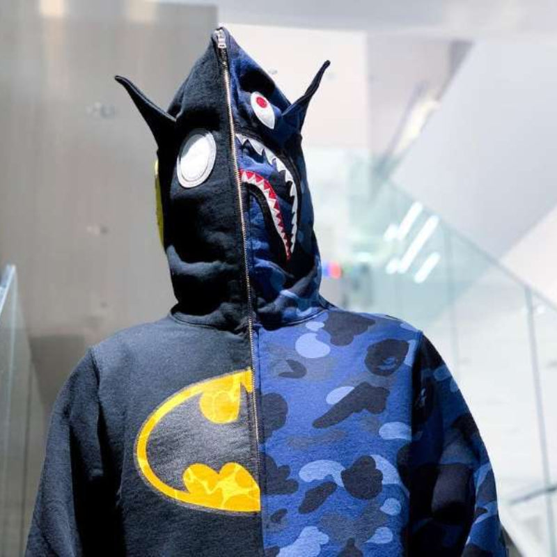 Ape Hoodie Camo Batman Zip Fleece Hooded Cardigan Shark Head Sweater Jacket