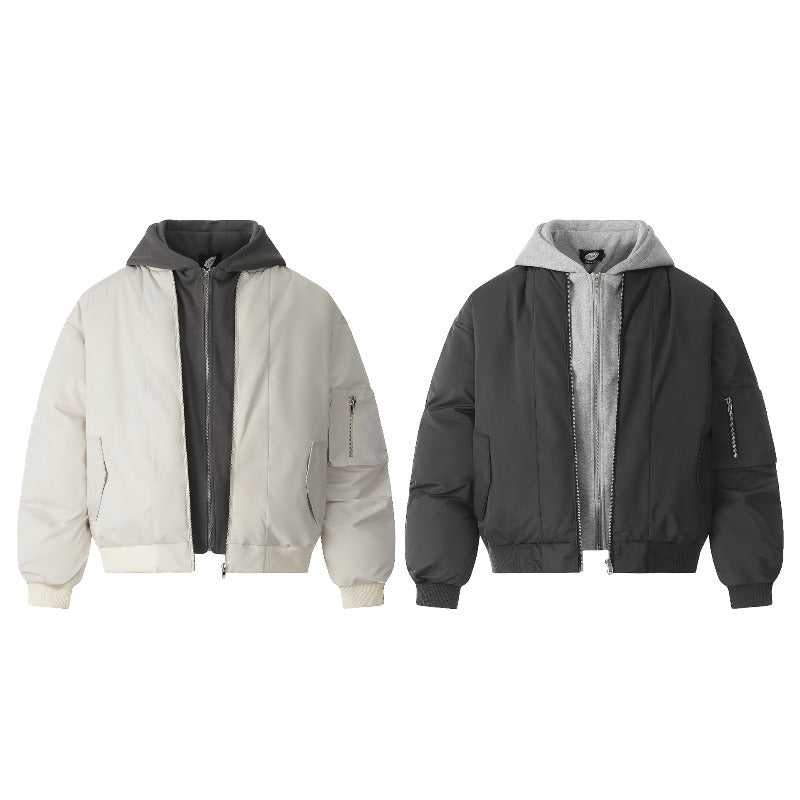 Unisex Down Jacket Winter Thickened Hooded Padded Jacket