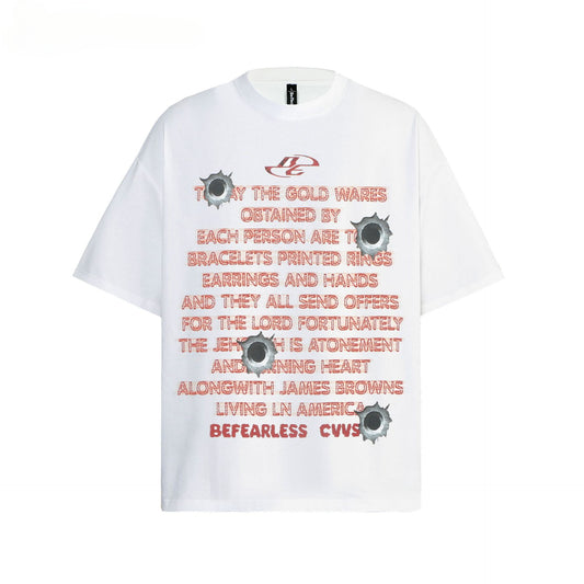 80s And 90s Vintage T Shirts Letter Short Sleeve Men's and Women's Loose