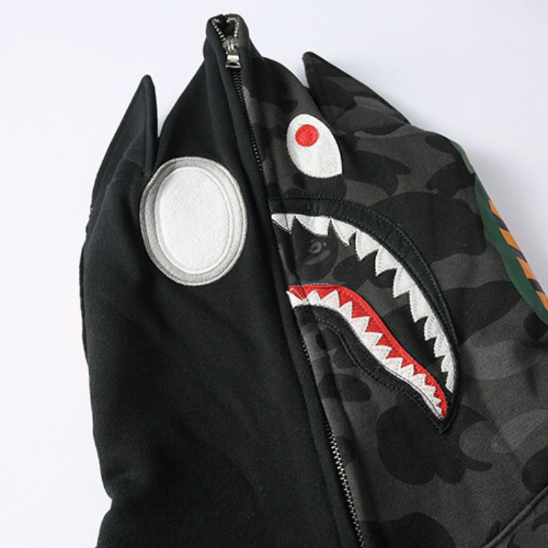 Ape Hoodie Camo Batman Zip Fleece Hooded Cardigan Shark Head Sweater Jacket