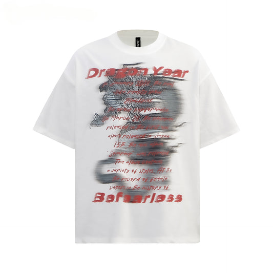 80s And 90s Vintage T Shirts Letter Short Sleeve Summer Men's and Women's Loose Top