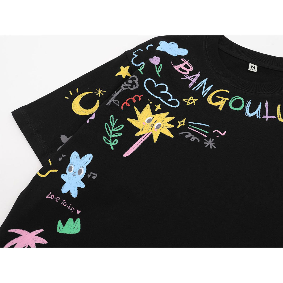 US drip outfits Summer Vintage Color Alphabet Print Casual Loose Short Sleeve T-Shirts