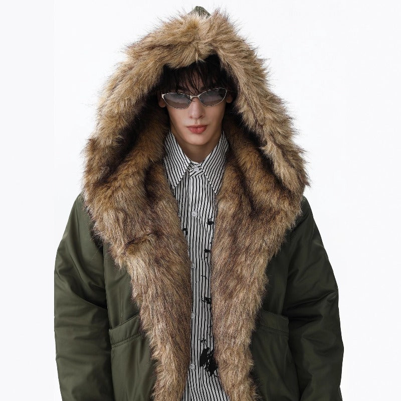 Unisex Down Jacket Winter Plush Collar