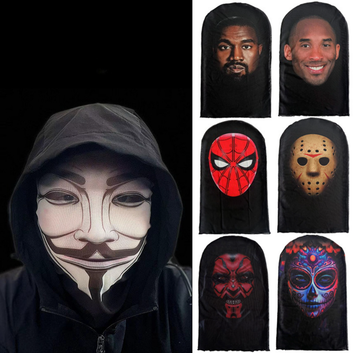 Cycling Windproof Hood Funny Mesh Mask