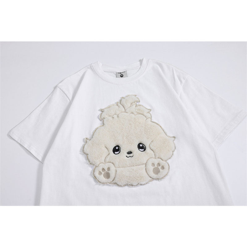 Camisetas streetwear Summer Vintage Dog Casual Loose Short Sleeve T-Shirt