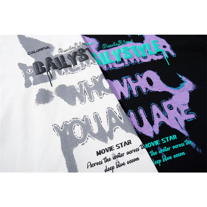 US drip outfits Summer Vintage Hip Hop Casual Loose Short Sleeve T-Shirts