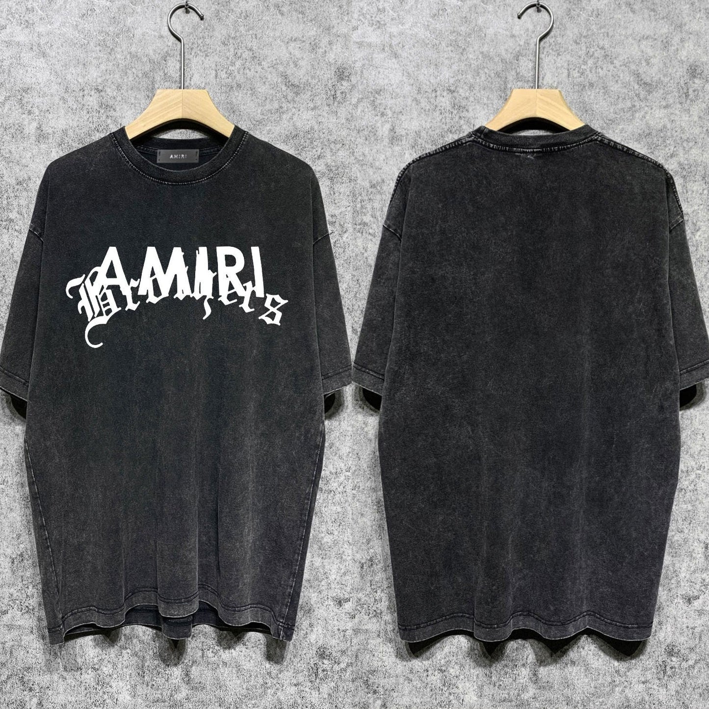 Amiri washed t-shirt letter cross printing short sleeves