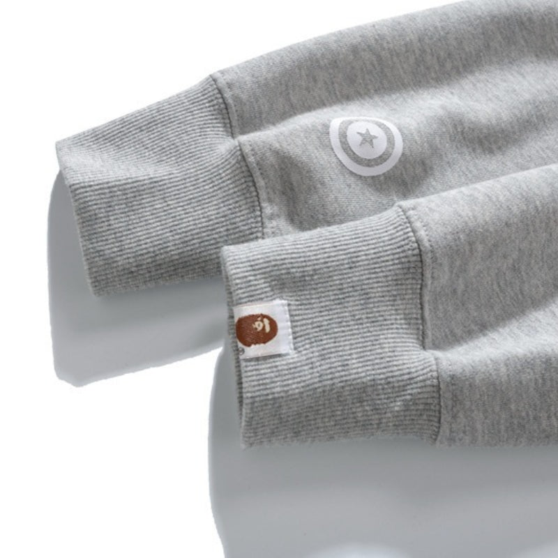 Ape Hoodie Shark Double Hat Embroidered Zip Sweater Casual Loose Hooded Jacket