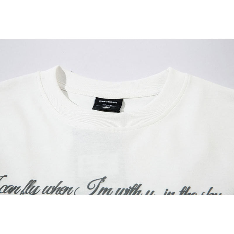 Marcas De Streetwear Autumn Long Sleeve T-Shirt Butterfly Graffiti Print Loose Top