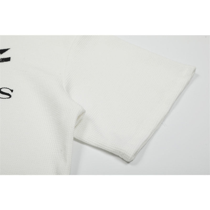 US drip outfits Summer Vintage Lapel English Alphabet Casual Wide Short Sleeve T-Shirts