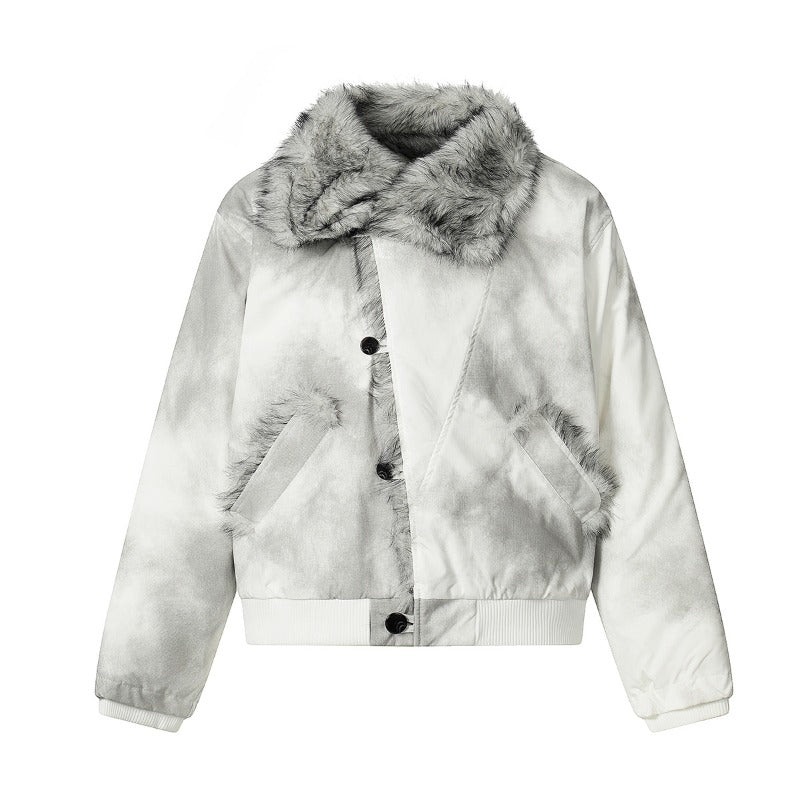 Unisex Down Jacket Men's Winter Vintage Fur Collar Jacket