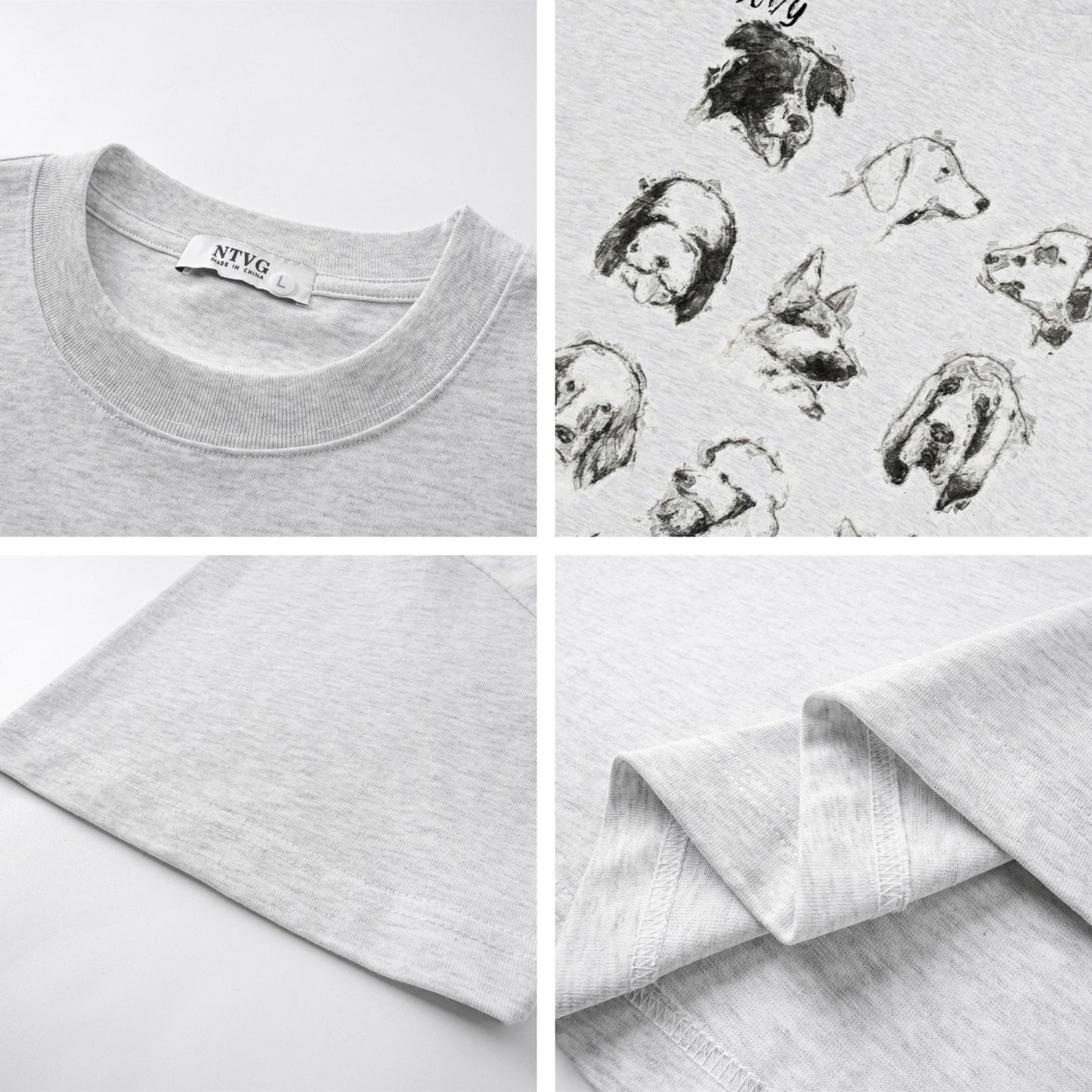USA Vintage T-Shirt Vintage Fun Cute Pet Printed Men's Summer Loose