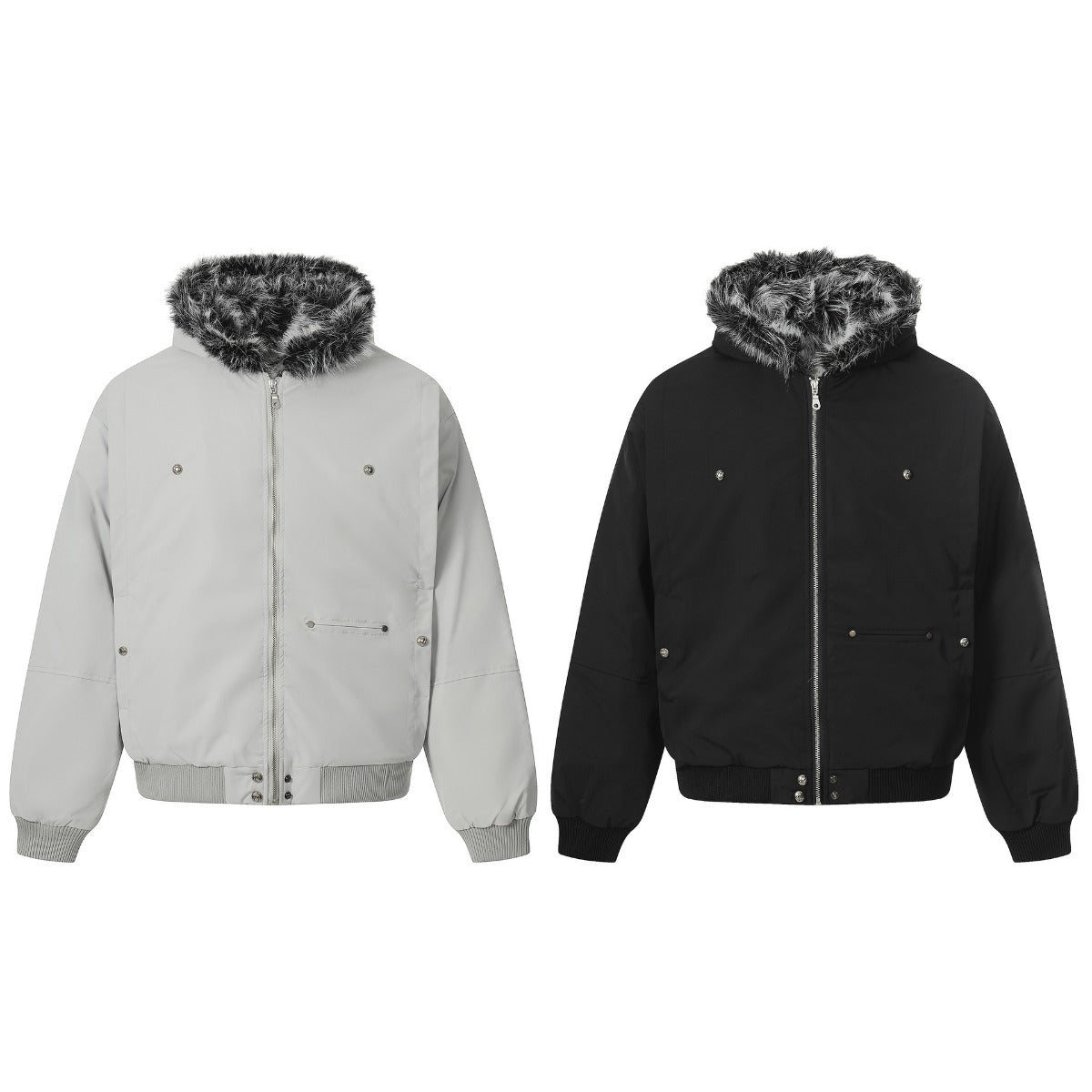 Unisex Down Jacket Men's Winter Warm Padded Plush Collar Padded Jacket