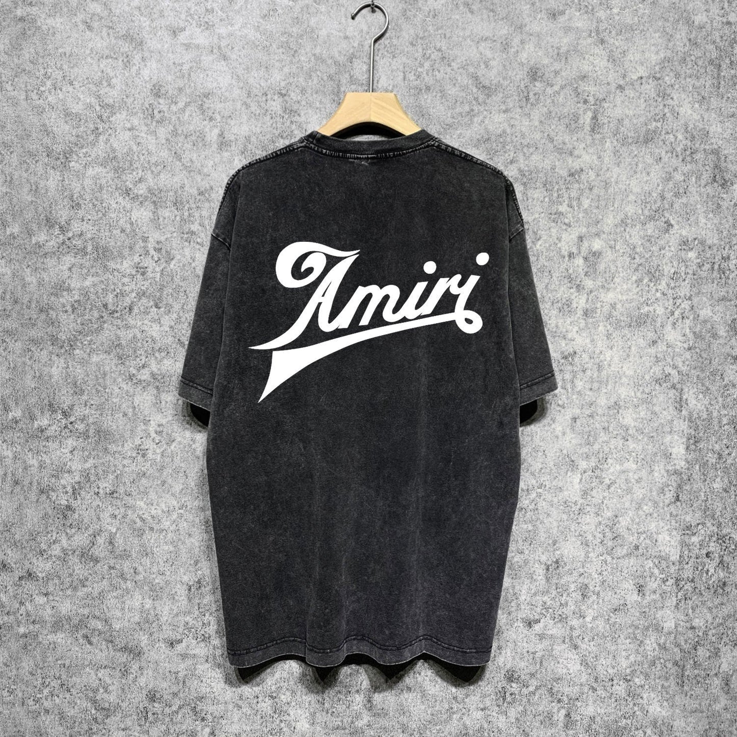 Amiri washed t-shirt oblique text short sleeve