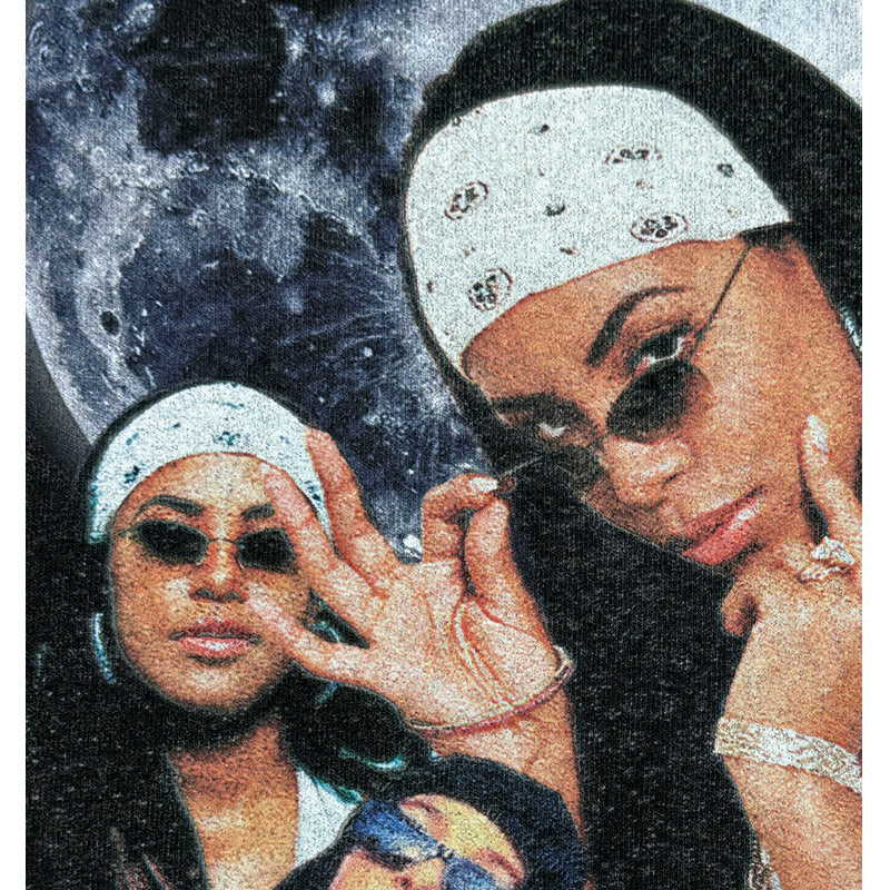 Cool t rapper vintage hip hop Aaliyah print short sleeve t-shirt