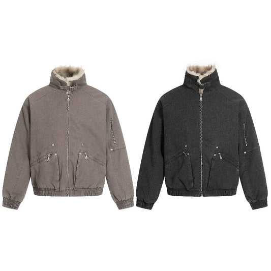 Unisex Down Jacket Men's Winter Fur Collar Padded Jacket