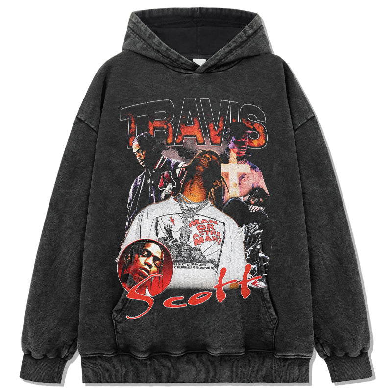 Marcas streetwear usa hip hop 2pac print wash hoodie hoodie hoodie