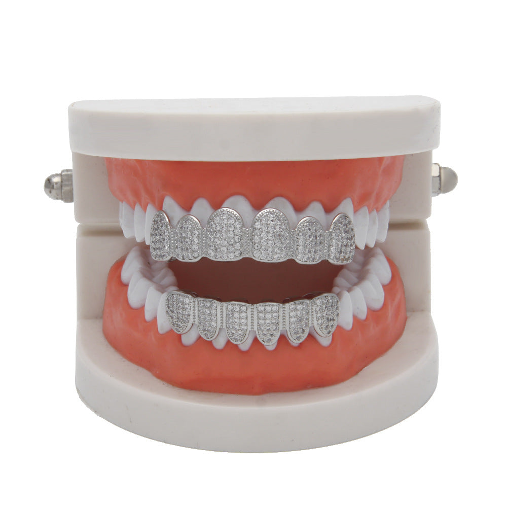 Grillz Hip Hop Braces Miniature Zircon Full Diamond Royalty Jesus Pieces