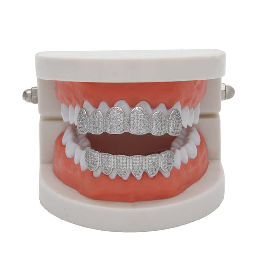 Grillz Hip Hop Braces Miniature Zircon Full Diamond Royalty Jesus Pieces